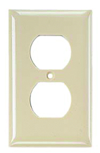 PLATE RCPT P-8 IVORY DUPLEX 1 GANG - Receptacle